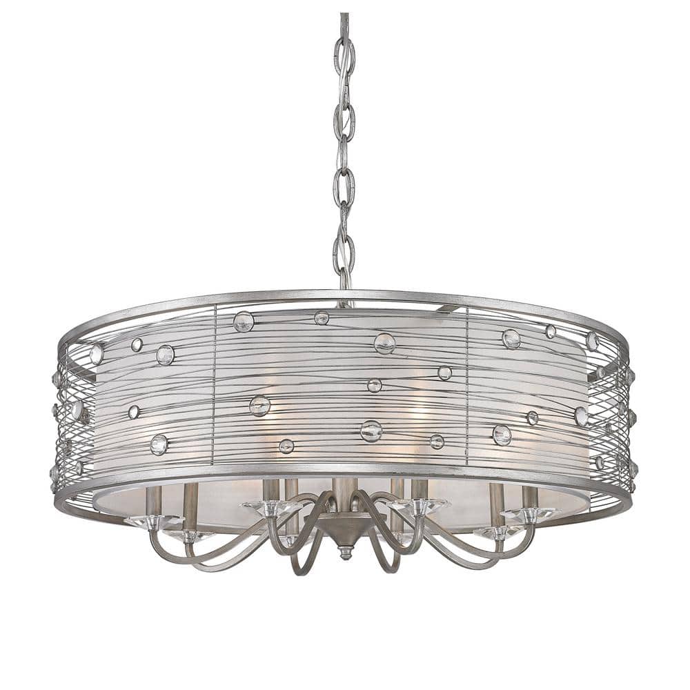 Modern Elegance Chrome & Crystal 8-Light Chandelier in Silver