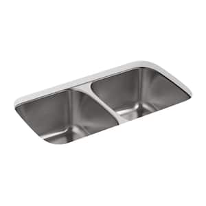Ballad 32 in. Undermount 50/50 Double Bowl 18 Gauge Stainless Steel Kitchen Sink