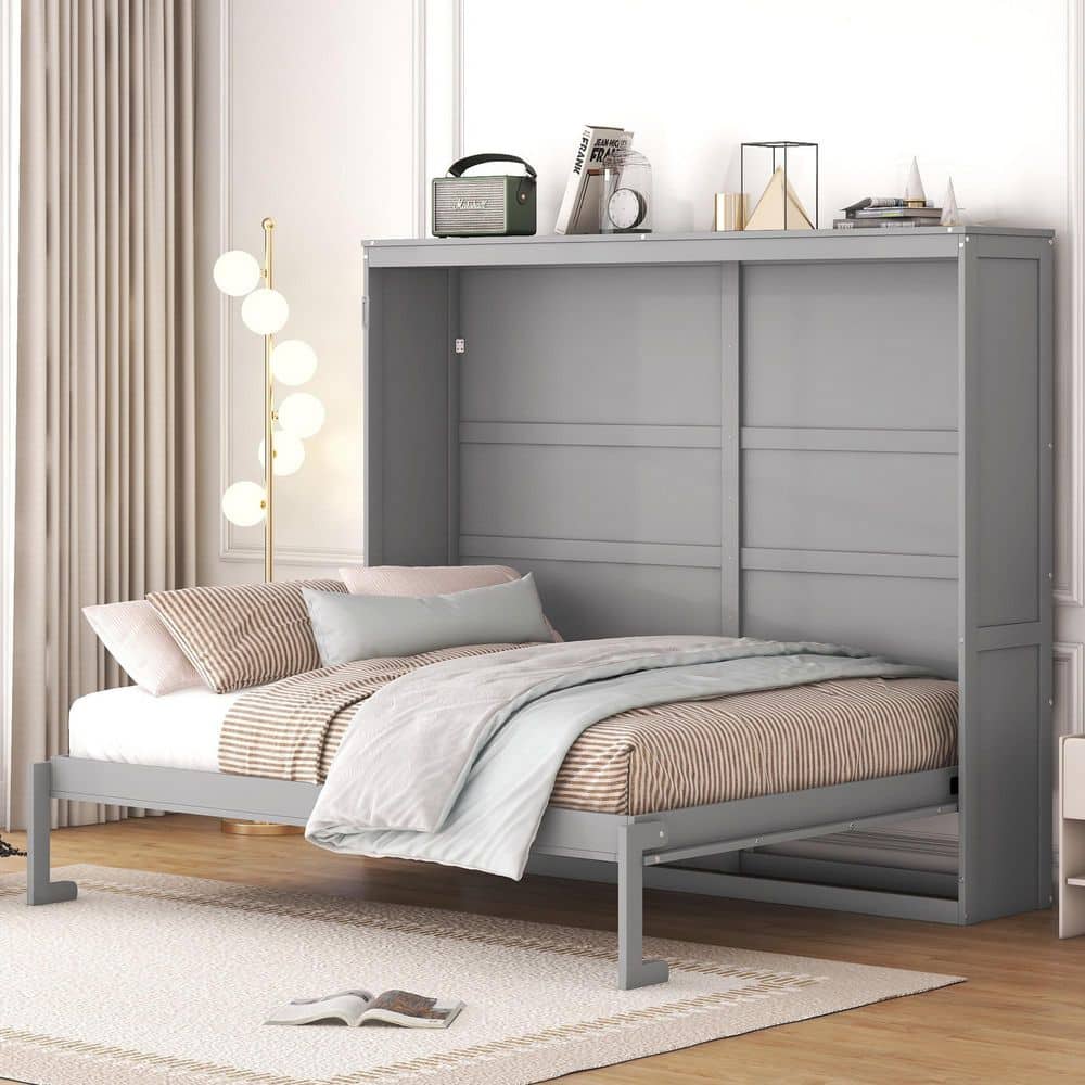 Gray Wood Frame Queen Size Murphy Bed price history on PriceWatchPro