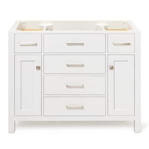 Bristol 42 in. W x 21.5 in. D x 34.5 in. H Freestanding Bath Vanity Cabinet without Top in White