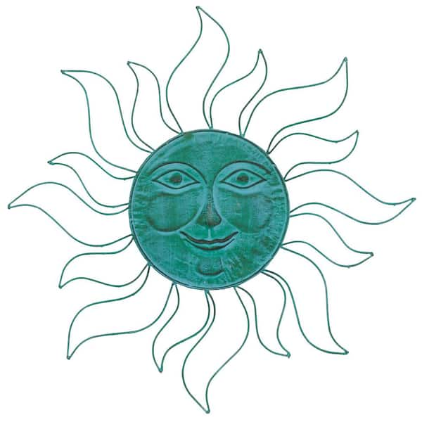 Smiling good Sun Face Tile, Handcrafted Whimsey Garden Plaque, Outdoor Wall Ornament, Whimsical Pottery Gifts