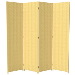 6 ft. Dark Beige 4-Panel Room Divider