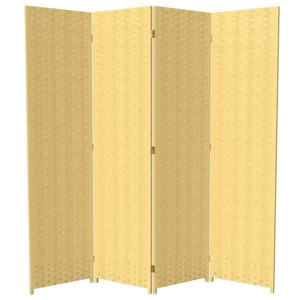 RED LANTERN 6 ft. Dark Beige 4-Panel Room Divider