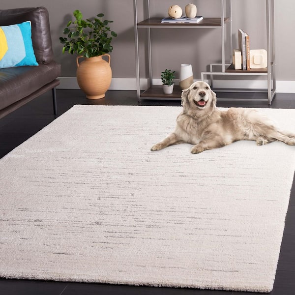 SAFAVIEH Neptune 4 ft. x 6 ft. Ivory/Gray Abstract Striped Solid