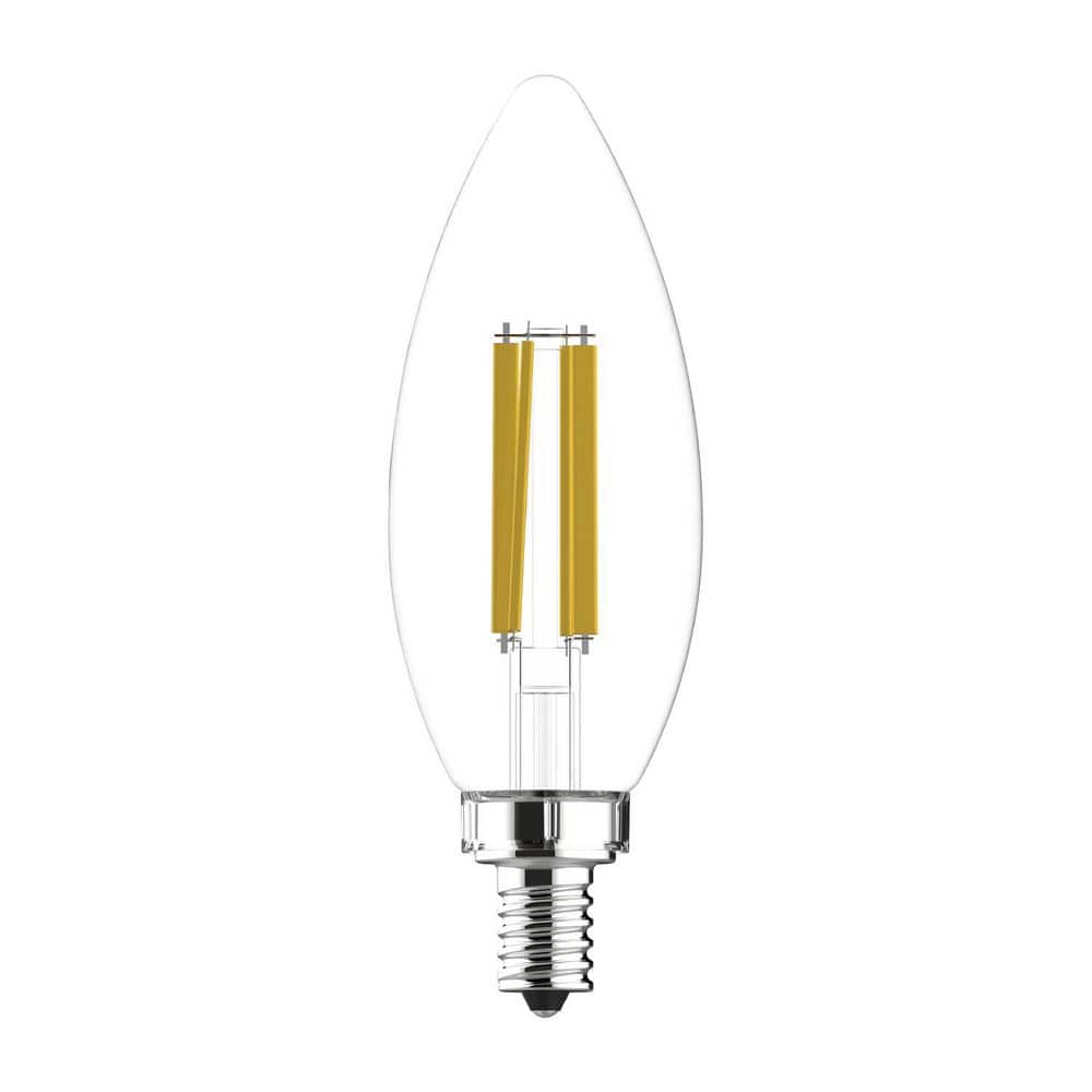 GE 100.0-Watt Equivalent B12 Blunt tip LED Light Bulb Soft White Clear  Dimmable Bulb 3-Pack