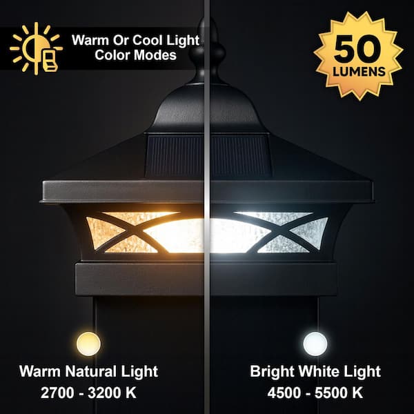 CLASSY CAPS Coventry Black Integrated LED 7.5 x 7.5 Solar Deck