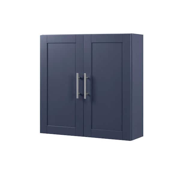 24 in. W x 24 in. H Rectangular Blue MDF Surface Mount Medicine Cabinet without Mirror