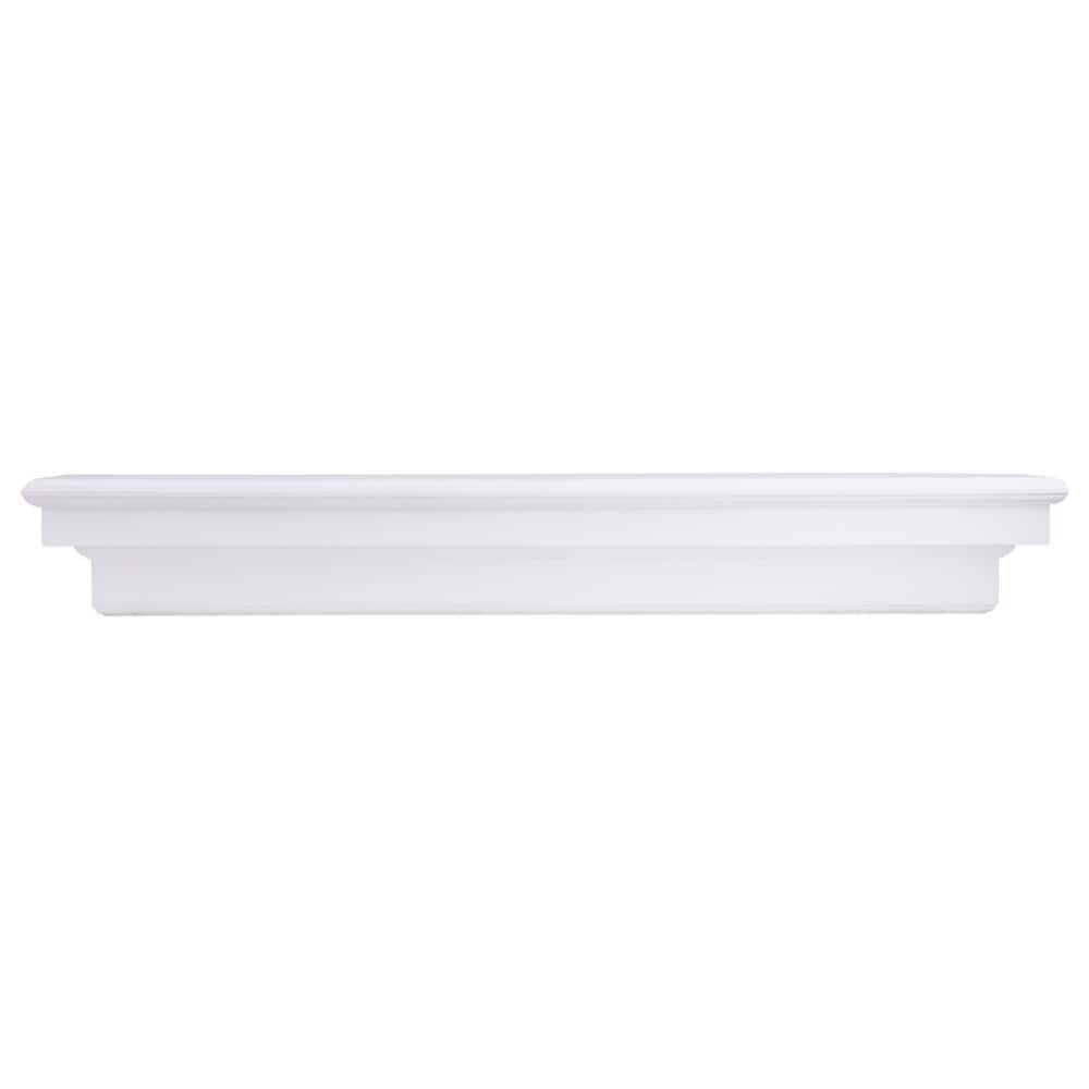 48" White Lacquered Solid Wood Floating Mantel Shelf