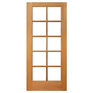 24 in. x 80 in. Solid Core 10 Lite Clear Glass Unfinished Fir Wood Interior Door Slab