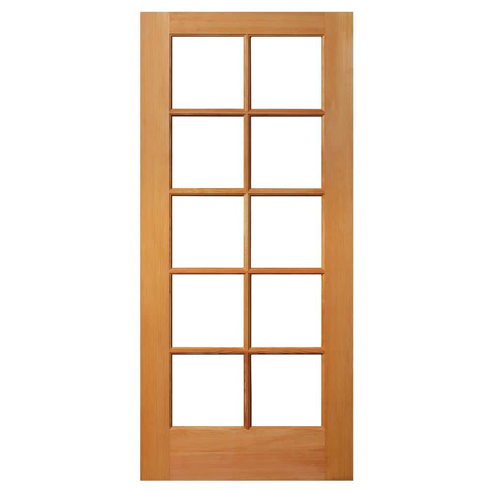 32 in. x 80 in. Solid Core 10 Lite Clear Glass Unfinished Fir Wood Interior Door Slab price history on PriceWatchPro