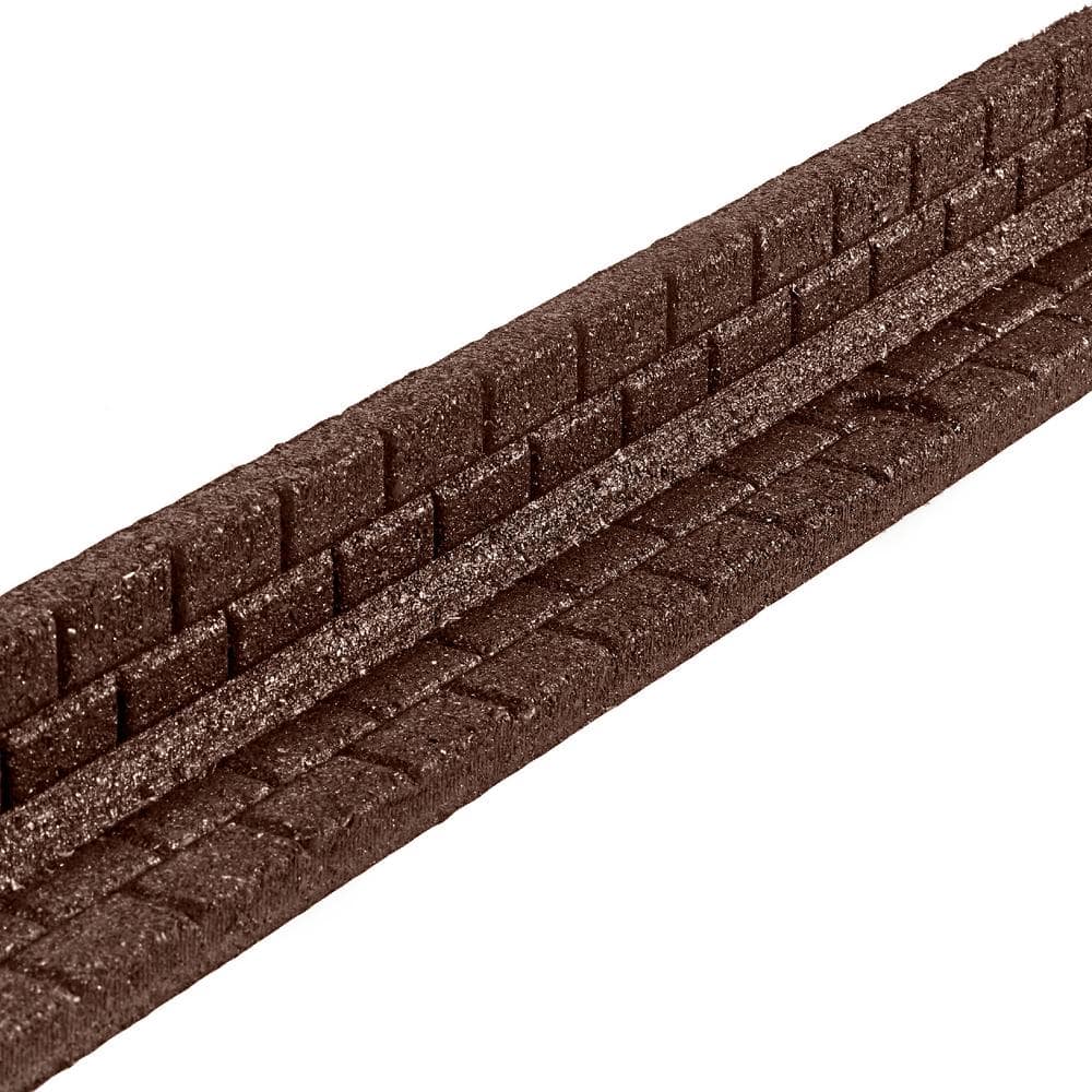 Vigoro 48 In. X 3 In. X 3 In. Brown Brickface Rubber Landscape Edging ...