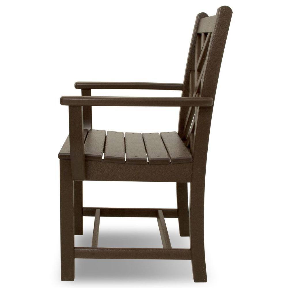 Mahogany Chippendale Style Outdoor Dining Arm Chair