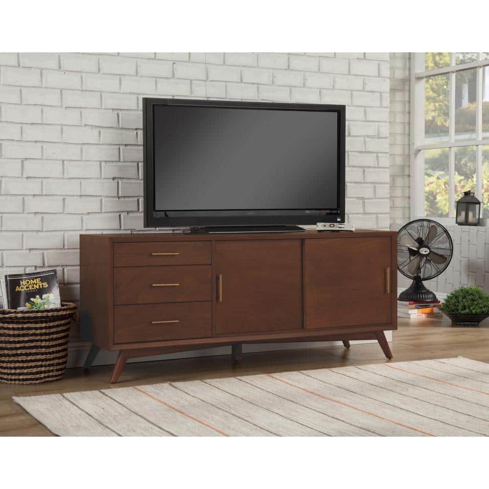 Flynn 19 in. L Walnut Rectangle Wood Console Table with Solid Wood