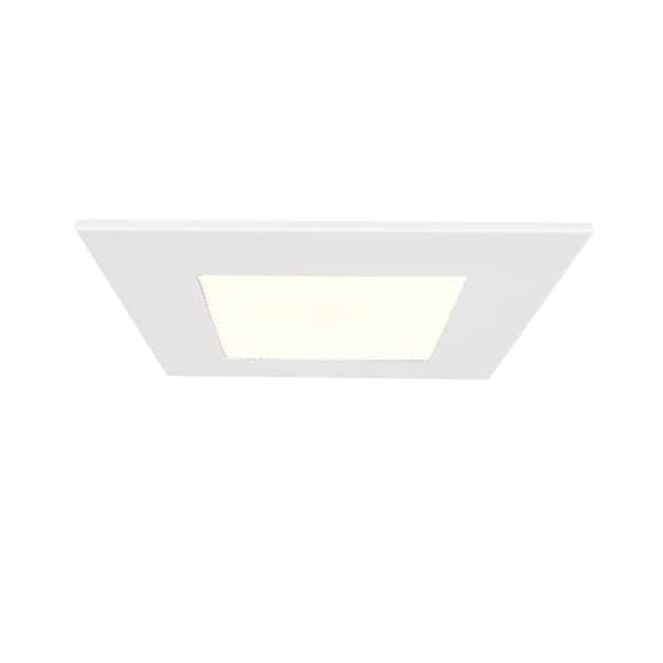 Eurofase Midway 4 in. Slim Square 2700K-5000K Selectable CCT Remodel Downlight Integrated LED Recessed Light Kit in White