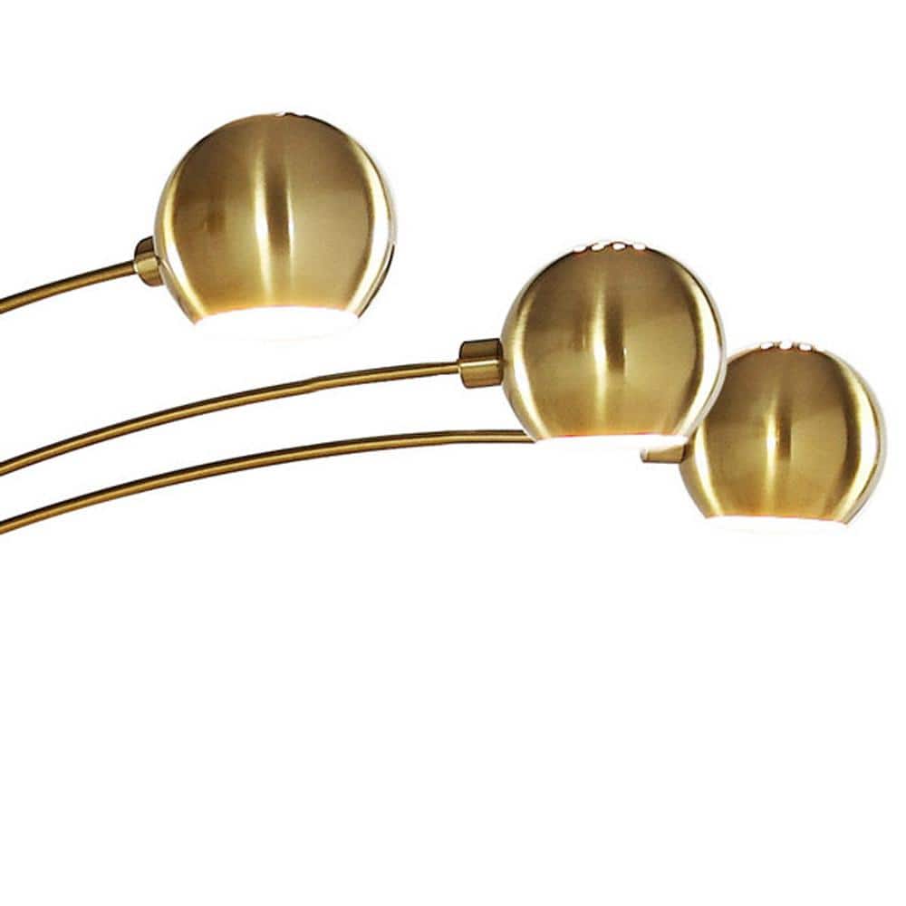 Antique Brass Adjustable Multi-Head Arc Floor Lamp