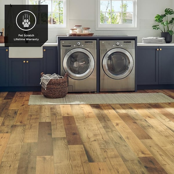 Outlast+ Smoked Umber Oak 12 mm T x 6.14 in. W x 47.24 in. L Waterproof Laminate Wood Flooring (16.12 sq. ft. /case)