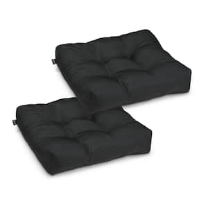 Classic Black 19 in. L x 19 in. W x 5 in. Thick Square Patio Seat Cushion (2-Pack)