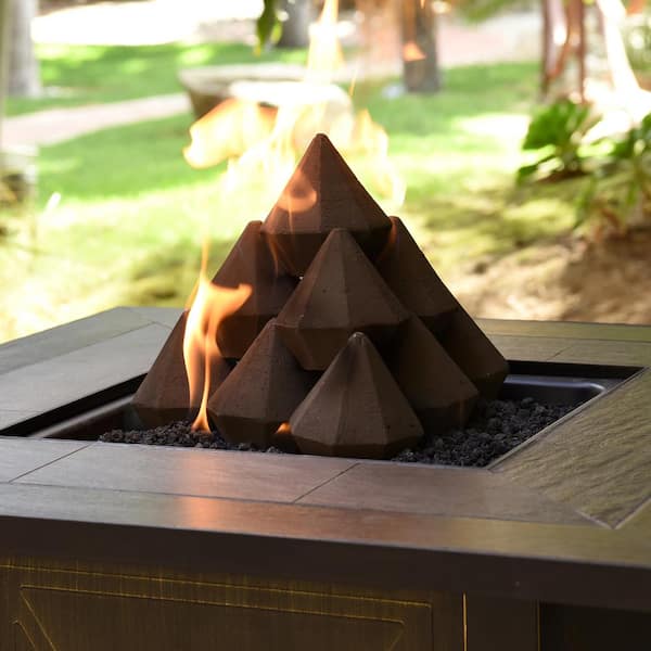 Fire Pit Essentials Dark Gray Ceramic, Outdoor Wood Fire Pit Accessories