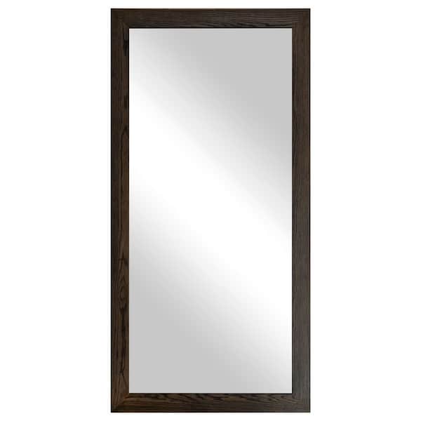 Rayne Mirrors Large Tall (33 in. W x 68 in. H) Wooden Ebony Rectangle Wall Mirror