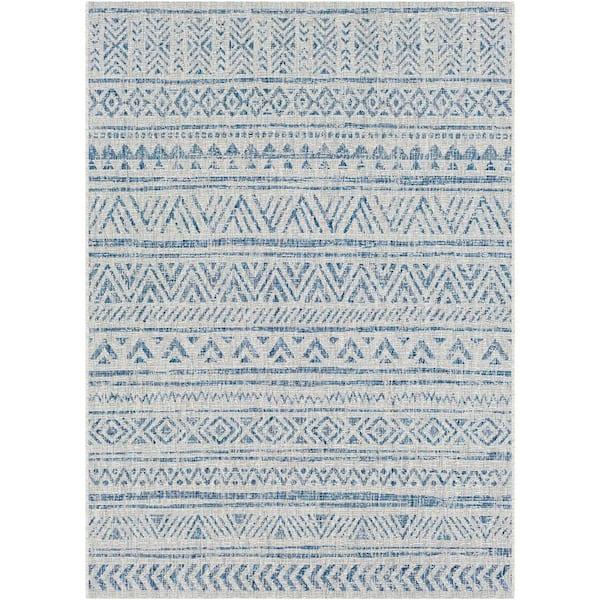 Livabliss Eartha Blue Doormat 2 ft. x 3 ft. Indoor/Outdoor Patio Area Rug