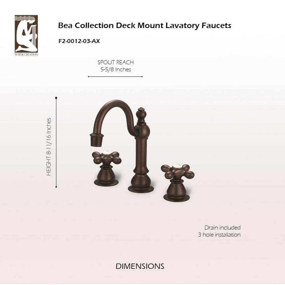 Oil-Rubbed Bronze Widespread Lavatory Faucet with Pop-Up Drain