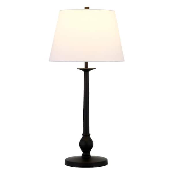 Arlai 28-inch Brass Table Lamp with Black Cotton Shade
