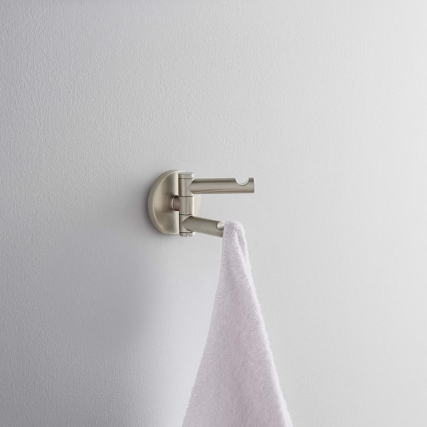 Align Swivel Double Robe Hook in Brushed Nickel
