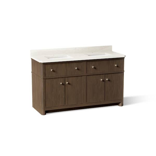 KOHLER Claude by Studio McGee 60 in. Freestanding Draper Oak Bath
