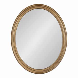 Mansell 24.00 in. W x 30.00 in. H Gold Oval Rustic Framed Decorative Wall Mirror