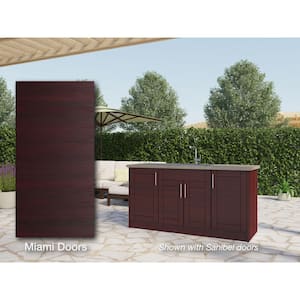 Miami Mahogany 13-Piece 67.25 in. x 34.5 in. x 25.5 in. Outdoor Kitchen Cabinet Island Set