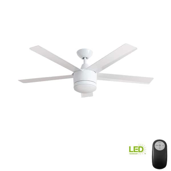 Integrated Led Indoor White Ceiling Fan, Home Depot Ceiling Fan Size Guide
