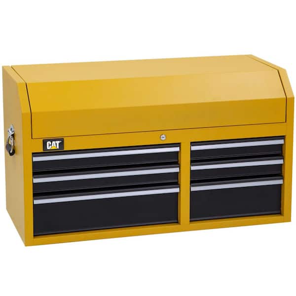 23 in. H x 41 in. W x 18 in. D 6-Drawer Yellow Heavy Duty Steel Top Tool Chest with Power Strip