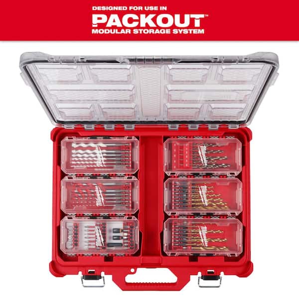 Milwaukee SHOCKWAVE IMPACT DUTY Titanium Drill Bit Set with SPEED FEED Auger Wood Drilling Bit Set (27-Piece)