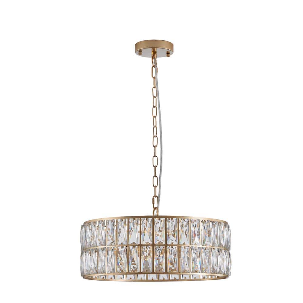6-Light Pendant Light Fixture with Golden Metal Frame for Living Room, Dini