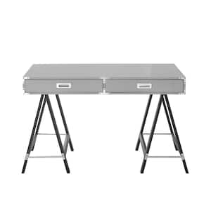 23.5 in. Rectangular Light Gray 2 Drawer Executive Desks with A-shaped Legs