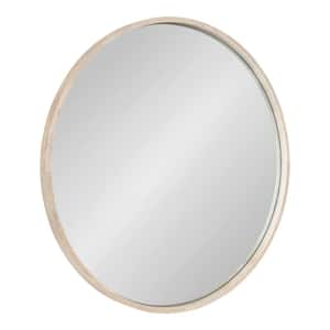 Valenti 28.00 in. H x 28.00 in. W Farmhouse Round White Framed Accent Wall Mirror