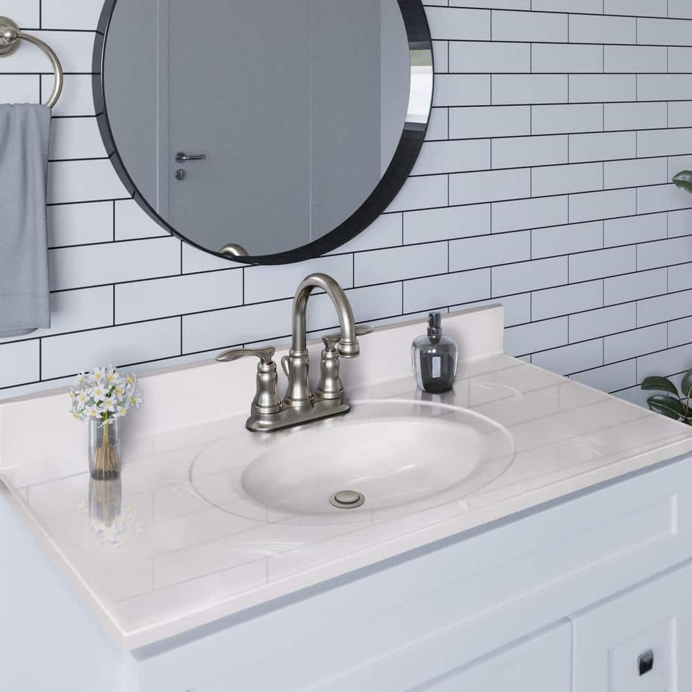 Ivory Swirl 43-Inch Cultured Marble Vanity Top with Backsplash