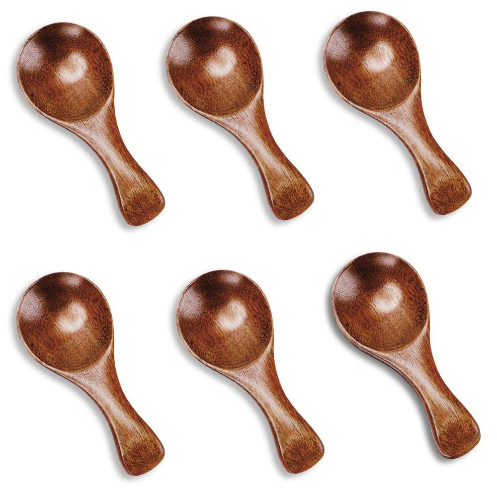 6-Pieces Brown Mini Wooden Teaspoons Elegant Hardwood Finish for Honey Tea Sugar Jam Spice Coffee Condiments price history on PriceWatchPro