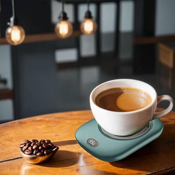 Anqtovp Electric Coffee Mug Warmer Auto Shut off USB Tea Milk Beverage Cup Heating Plate with 3 Temperature Setting, Green