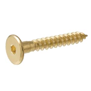 7 mm x 70 mm Brass-Plated Hex-Drive Connecting Screw (4-Pieces)