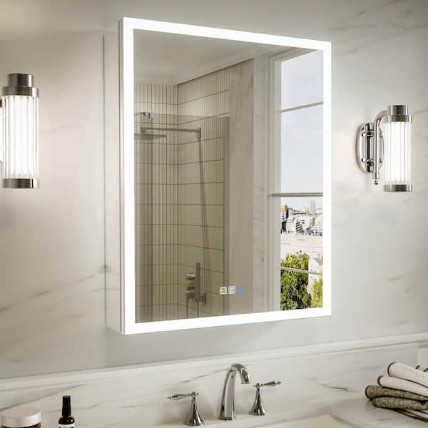 Silwyn 24 in. W x 30 in. H Rectangular Aluminum Medicine Cabinet with Mirror