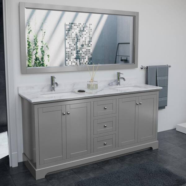 Wyndham Collection Avery 59.25-in Dark Gray Bathroom Vanity Cabinet