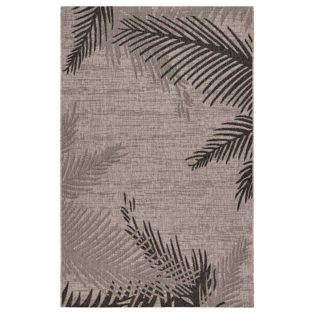 Captiva Coastal Black & Gray Palm Indoor/Outdoor Area Rug, 7'9" x 9'5"