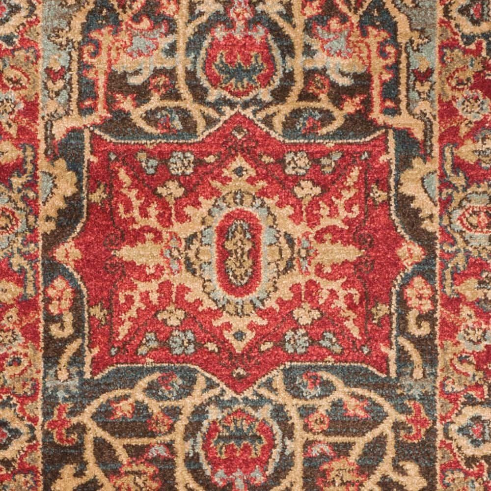 Elegant Mahal Red Synthetic 26" Reversible Area Rug
