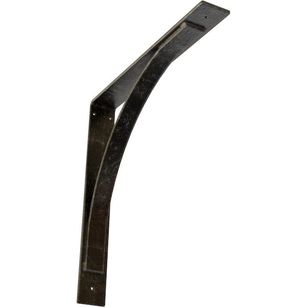 Ekena Millwork 3 in. W x 22 in. H x 22 in. D Morris Antiqued Warm Silver Steel Bracket