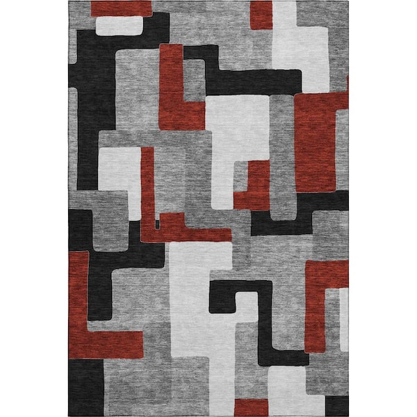 Addison Rugs Mayfield Premium Machine Washable Abstract AMF955 Gray 10 ft. x 14 ft. Area Rug
