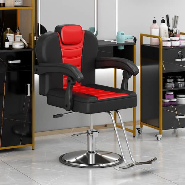 CSC DECOR INC Leather Reclining Barber Chair Salon Chair with