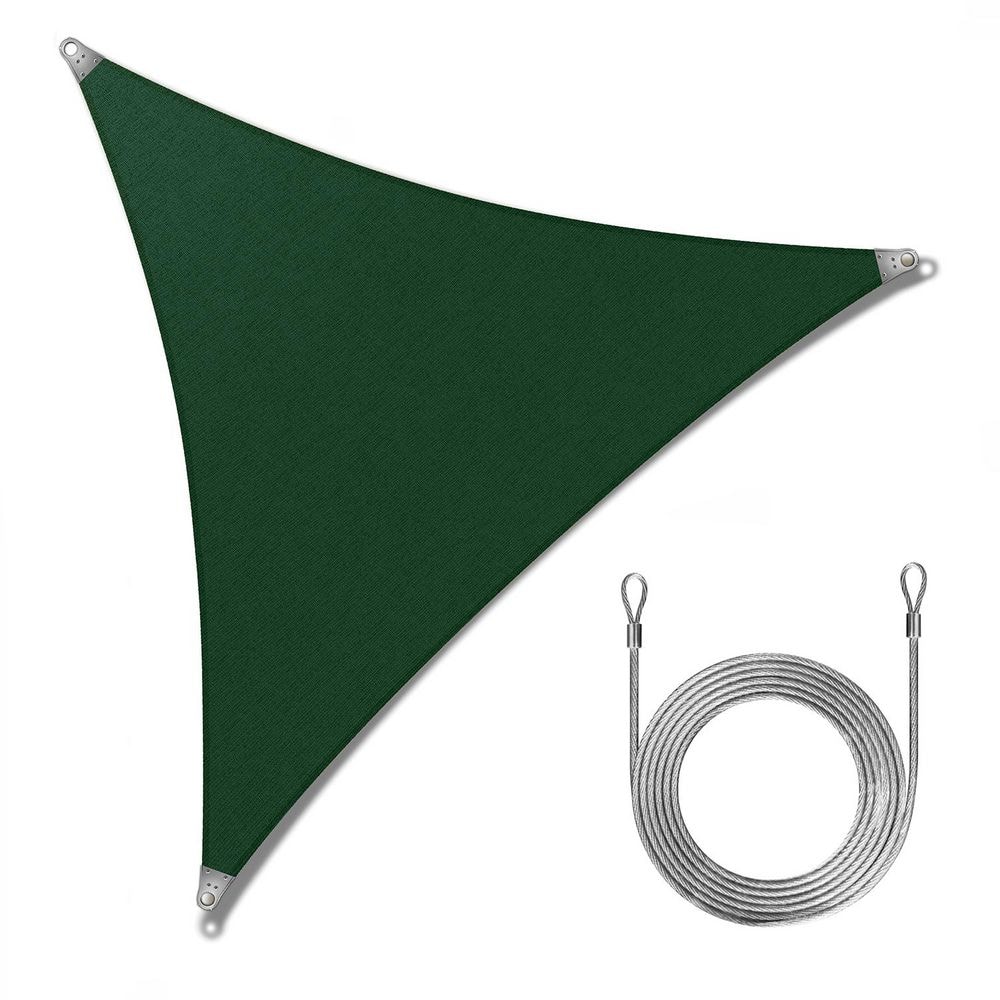 Super Ring 22 ft. x 22 ft. x22ft. Triangle Sun Shade Sail with Cable-Green price history on PriceWatchPro