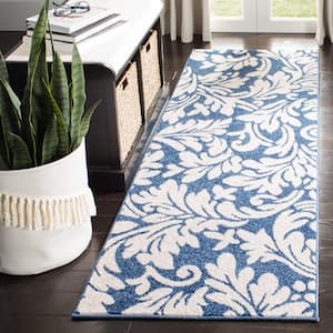 Amherst Navy/Ivory 2 ft. x 7 ft. Border Runner Rug