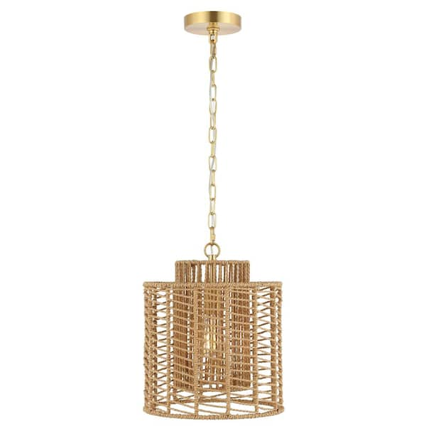 Ryoa 4-Watt 1-Light Natural Pendant Light with Paper Shade